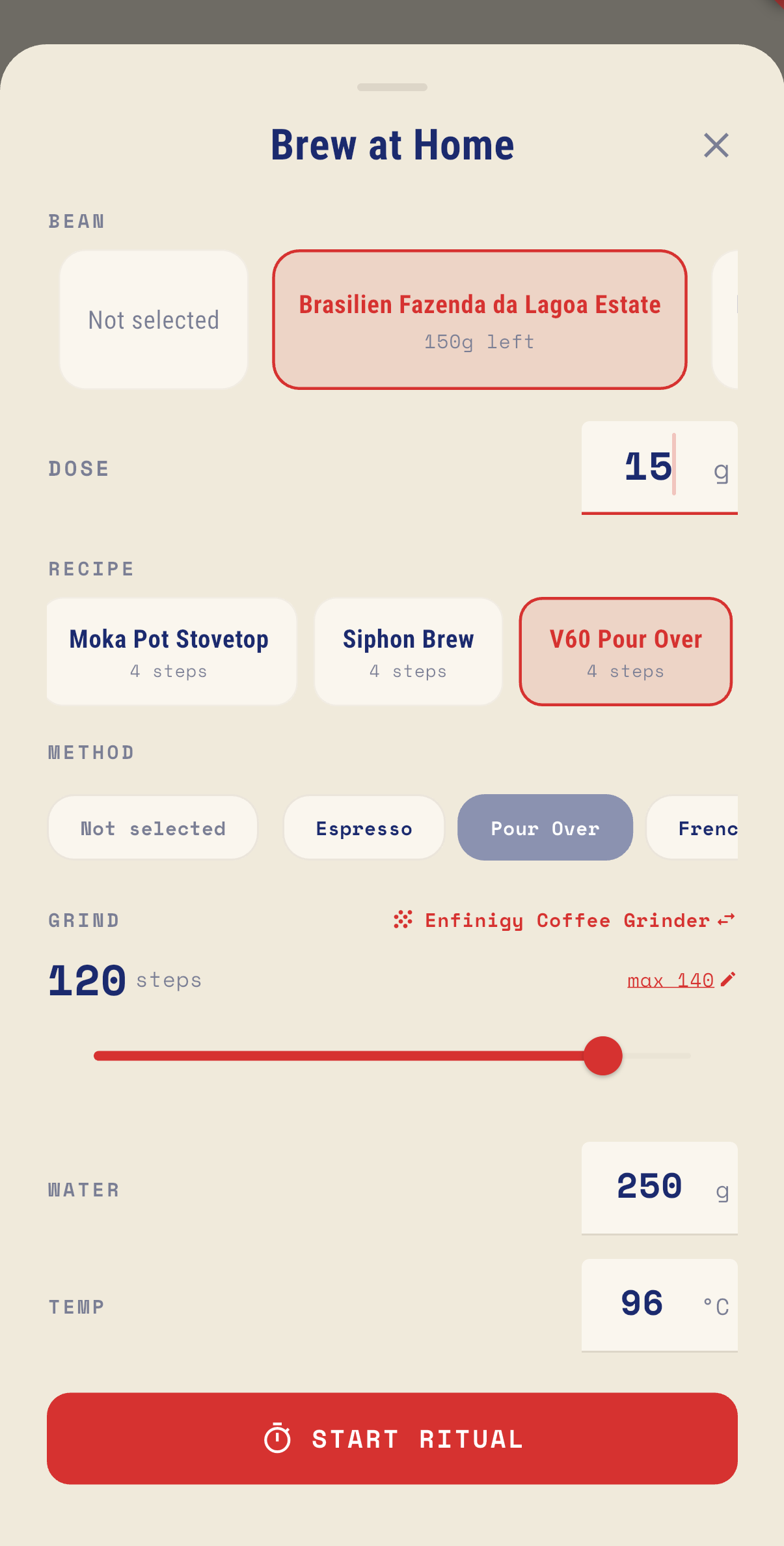 Brew pour over setup