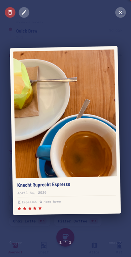 Coffee journal photo viewer